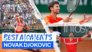 Top 10 Novak Djokovic  Roland Garros  Eurosport Tennis [upl. by Ahsirk]