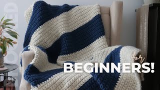 How to Crochet a Blanket StepbyStep for Complete Beginners [upl. by Leuqer434]