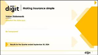 Go Digit General Insurance Ltd Earnings Conference call for Q2 FY 20242025 [upl. by Newby68]