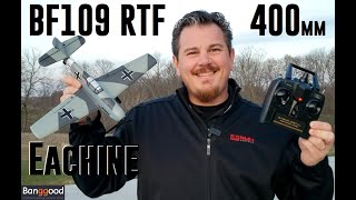 Eachine  BF109  400mm RTF  Unbox Build Radio Setup amp Maiden Flight [upl. by Yeldar239]