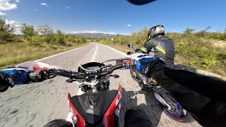 Husqvarna SM610 supermoto downhillShipka mountain pass [upl. by Ellerred]