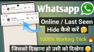 How to hide Whatsapp online status last seen and blue ticks  whatsapp new update 2024 [upl. by Nirre]