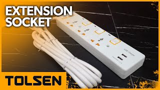 TOLSEN Extension Socket 3way Universal with Independent Switch amp Light [upl. by Berwick]