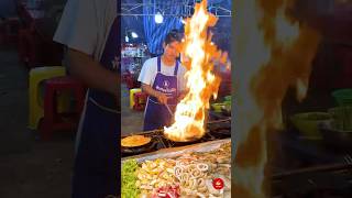 Sizzling StirFried Seafood in An Annual Thai Festival [upl. by Htomit]