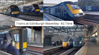 Trains at Edinburgh Waverley  All Time [upl. by Bealle]