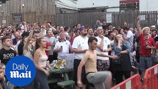 England fans react to Croatia goal and match heads into extra time [upl. by Saudra]