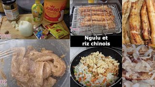 Une Journée Chez moi  Recette comment assaisonner le ngulu pour un bon gout et riz chinois [upl. by Noivaz]