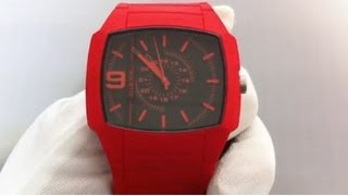 Mens Red Diesel Silicone Band Watch DZ1351 [upl. by Aivatra]