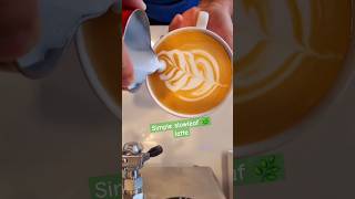 Simple Slow 🍃 leaf latte coffeeart latteart coffeelover shorts shortvideo ytshorts barista [upl. by Marleen]