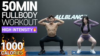 EN땀폭발인증💦 50분동안 체지방 싹 빼주는 전신 홈트  50MIN High Intensity WORKOUT with Davenus [upl. by Loziram]