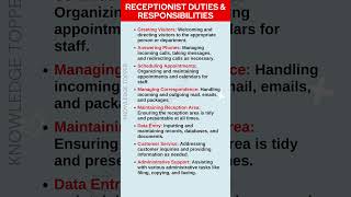 Receptionist Job Duties and Responsibilities [upl. by Nesaj]