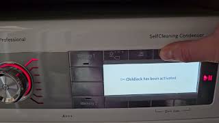 Bosch childlock activate  deactivate tumble dryer WTY88898SN [upl. by Hera]