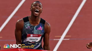 Erriyon Knighton ends Fred Kerleys win streak takes home 200m national title at 19  NBC Sports [upl. by Itnahs]