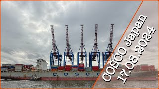 Ankunft der COSCO Japan im Hamburger Hafen am 17082024  Live [upl. by Arreis]