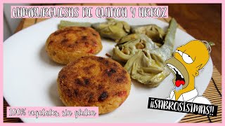 HAMBURGUESAS DE QUINOA Y ARROZ VEGAN 🍔Receta SUPER SABROSA🍔 Sin gluten FACILISIMO [upl. by Anailli]