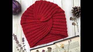 Haz un Gorro Turbante fácil  a dos Agujas PASO A PASO [upl. by Inacana958]