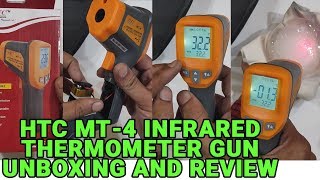 Infrared Thermometer Unboxing And Review  HTC MT 4 Infrared Thermometer Temperature Gun [upl. by Stefano331]