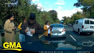 Apparent attempt at insurance scam caught on camera [upl. by Ramos]