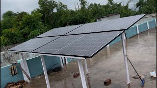 Solar panel baarish m kitni bijli banata hai [upl. by Camm]