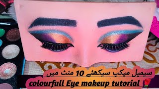 Colourfull eyes makeup tutorial cut crease eyeshadow look tutorial 💄🎶🥀 [upl. by Rakso]