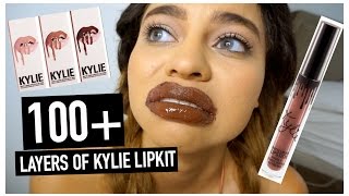 100 LAYERS OF KYLIE LIPKIT [upl. by Hakeber]