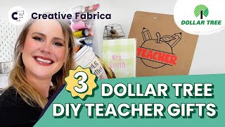 3 BudgetFriendly DIY Teacher Appreciation Gifts from Dollar Tree 🍎  Cricut Crafts [upl. by Fasa85]