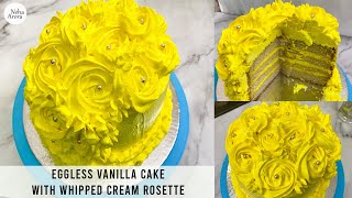 How to Decorate Birthday Cake I How to make Whipped Cream Rosette I Beginners Tutorial I Neha Arora [upl. by Rosemarie]