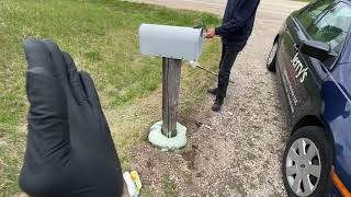 No concrete needed just expanding foam for mailbox post repair [upl. by Merta]