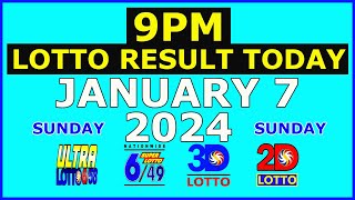 9pm Lotto Result Today January 7 2024 Sunday [upl. by Elcin194]