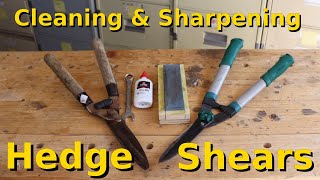 Freehand Tool Sharpening Part 3 Hedge ShearsClippers [upl. by Ebbarta]