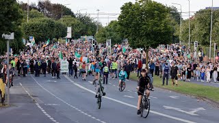 Hundreds protest in Coolock over asylum seeker accommodation [upl. by Naynek]