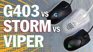 Qual o melhor mouse gamer até 200 reais G403 Hero vs Storm Elite vs Viper Mini [upl. by Preuss471]