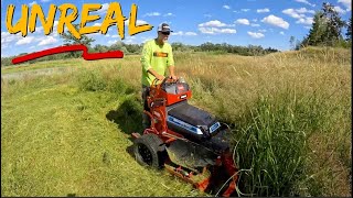 Testing Toros Revolution mower in a 6 foot tall WET swamp [upl. by Rimidalv]