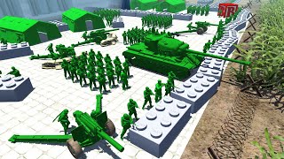 Real GREEN ARMY MEN Backyard Defense  Men of War Army Men Mod Battle Simulator [upl. by Nnayllek]