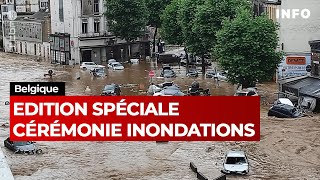 Edition spéciale  cérémonie dhommage aux victimes des inondations  RTBF Info [upl. by Afrika]