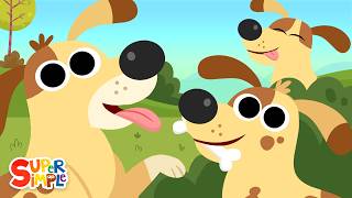 Five Spotted Dogs  Kids Counting Song  Super Simple Songs [upl. by Ainoloppa]