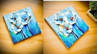 Modern Abstract Canvas Art using Air dry Clay  3d clay art  acryllic painting [upl. by Rohclem289]