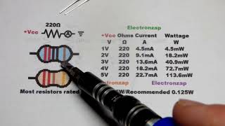 Quarter watt 220 ohm resistor current and wattage explained [upl. by Laon235]