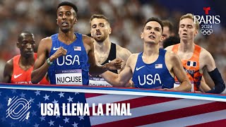 USA clasifica con 3 atletas a la final de Atletismo 1500 m masculino  Juegos Olímpicos París 2024 [upl. by Cornia]