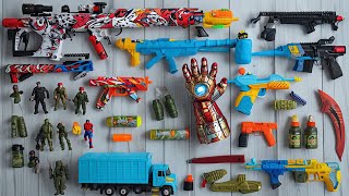 Collecting 7 Sniper Rifles AK47 GUN NERF GUN NERF SNIPER RIFLE M16 GUN NERF MEGA DUAL STRIKE MP5 GUN [upl. by Enivid15]