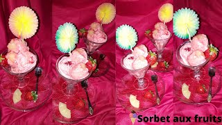 Sorbet aux fruits أسهل وأسرع طريقة لصنع المثلجات بالفواكه في المنزل [upl. by Oisangi]