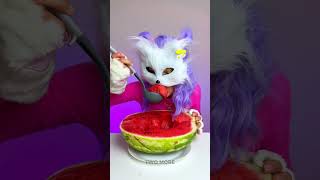 Meloncho Madness 😼🍉 Moms Watermelon Surprise from the Cat foodprank [upl. by Tati795]