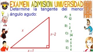 EXAMEN VILLARREAL RAZÓN TRIGONOMÉTRICA PITAGORAS PROBLEMA RESUELTO SOLUCIONARIO ADMISIÓN UNIVERSIDAD [upl. by Oppen]