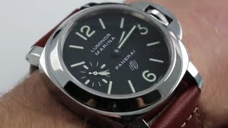 Panerai Luminor Marina Logo PAM 005 Luxury Watch Review [upl. by Manoff]