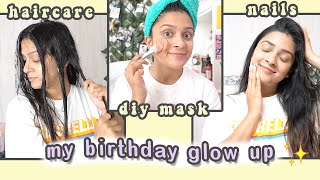 birthday glowup at home ✨grooming hair mask skincare amp more ft Biolage Deep Treatment Pack [upl. by Demha]