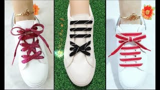 LACE SHOES  15 cool ideas how to tie shoe laces  Creative Ways to fasten Shoelaces [upl. by Suiravad155]