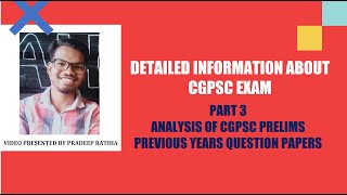 ANALYSIS OF PREVIOUS YEAR QUESTION PAPER  CGPSC PRE  DETAILED INFORMATION OF CGPSC EXAM  PART 3 [upl. by Vivyan]