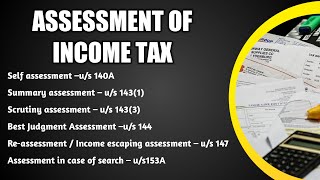 Assessment of income tax  summary assessment  scrutiny assessment  best judgement  reassessment [upl. by Avehstab83]