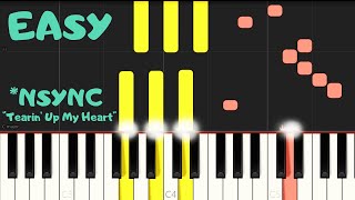 NSYNC quotTearin Up My Heartquot  EASY Piano Tutorial [upl. by Airdnax]