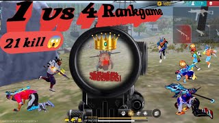 No Cut No edit No Gunskin 21 kill💪 mobile Rank game play video freefire totalgaming [upl. by Ivanah454]